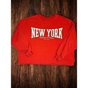 H&M Women’s Red Sweatshirt XL New York Track & Field Graphic Pullove